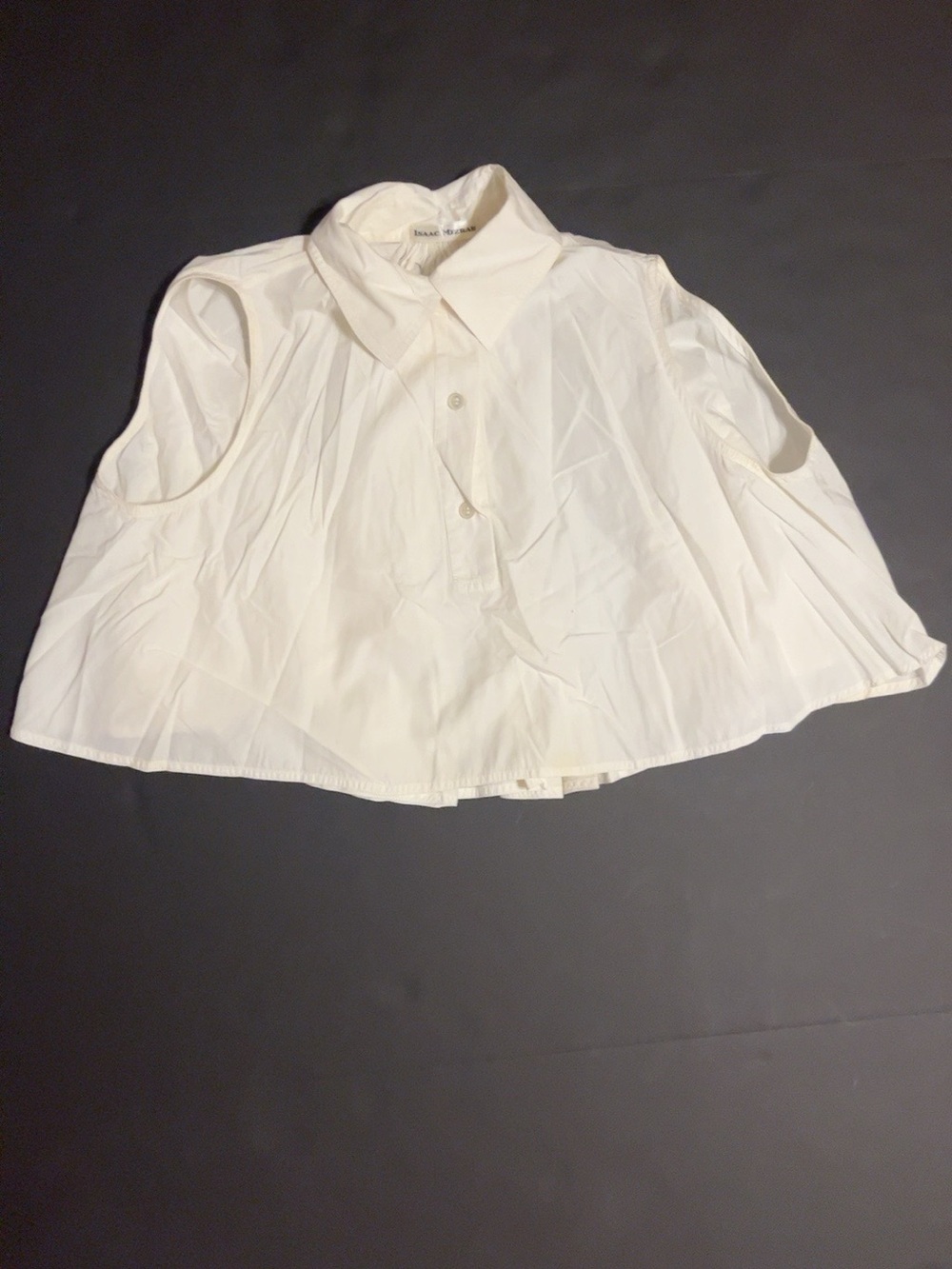 Vintage Isaac Mizrahi White Circular Cape Cutout Blouse Avant Garde Archive 3038